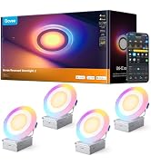 Govee Smart Recessed Lighting 4 inch, RGBIC LED Recessed Light Compitable with Matter and Alexa, ...