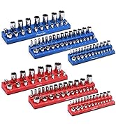 Mayouko 6 Pieces SAE&Metric Magnetic Socket Organizer, 1/4 Inch, 3/8 Inch, 1/2 Inch Socket Holder...