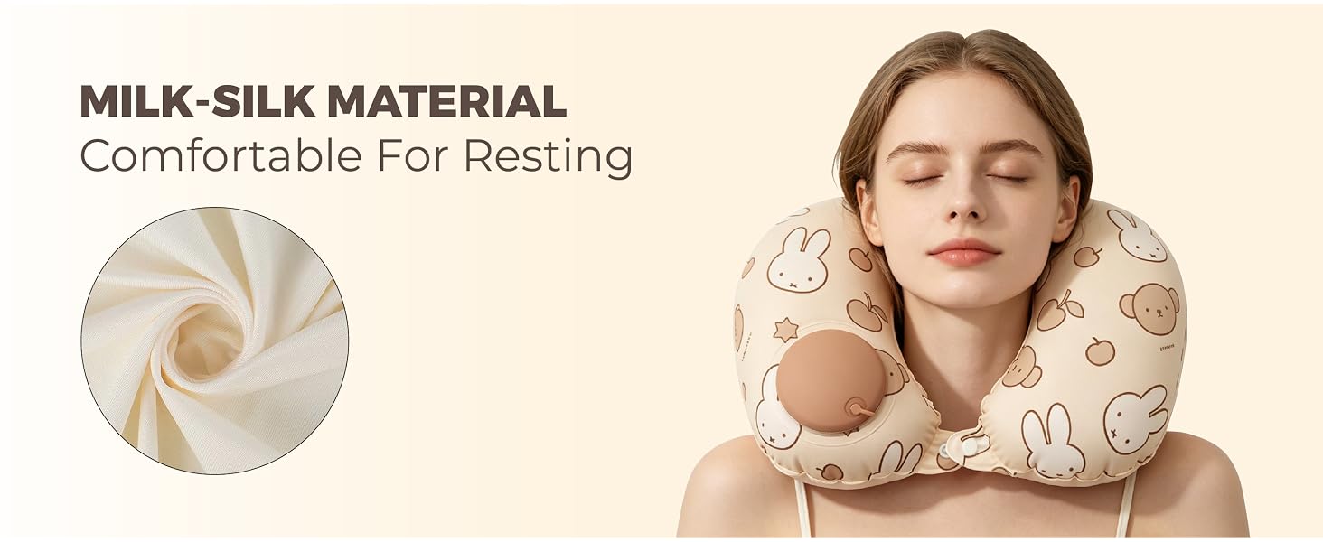 Miffy Press-to-Inflate Travel Pillow