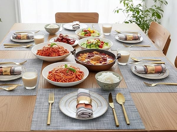 gray placemats