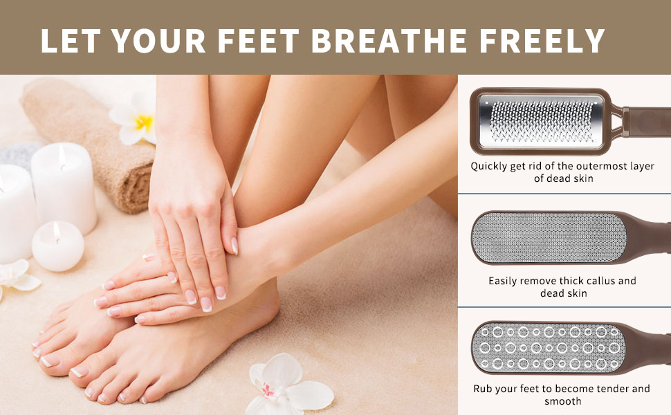 Stainless Steel Surface Pedicure Tools Professional Scrubber Premium for Feet Care Remove Hard Skin