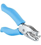 Single Hole Punch Metal Blue, 1/4” Hole Puncher with Soft Grip Handles for Paper and Crafts Round...