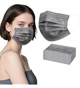 akgk 100PCS Grey Disposable Face Masks, 3-Ply Breathable Grey Face Mask For Adults