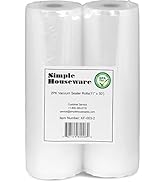 Simple Houseware Vacuum Sealer Bags 11'' x 50' Sous Vide Roll, 2-Pack