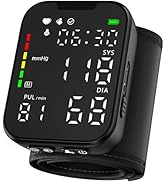Guaever Wrist Blood Pressure Monitor, Rechargeable BP Machine with One-Button Operation, Adjustab...