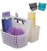 JOEY'Z Large Plastic Shower Caddy Two Compartment Bathroom Caddy Plastic Shower Organizer Tote/Ca...