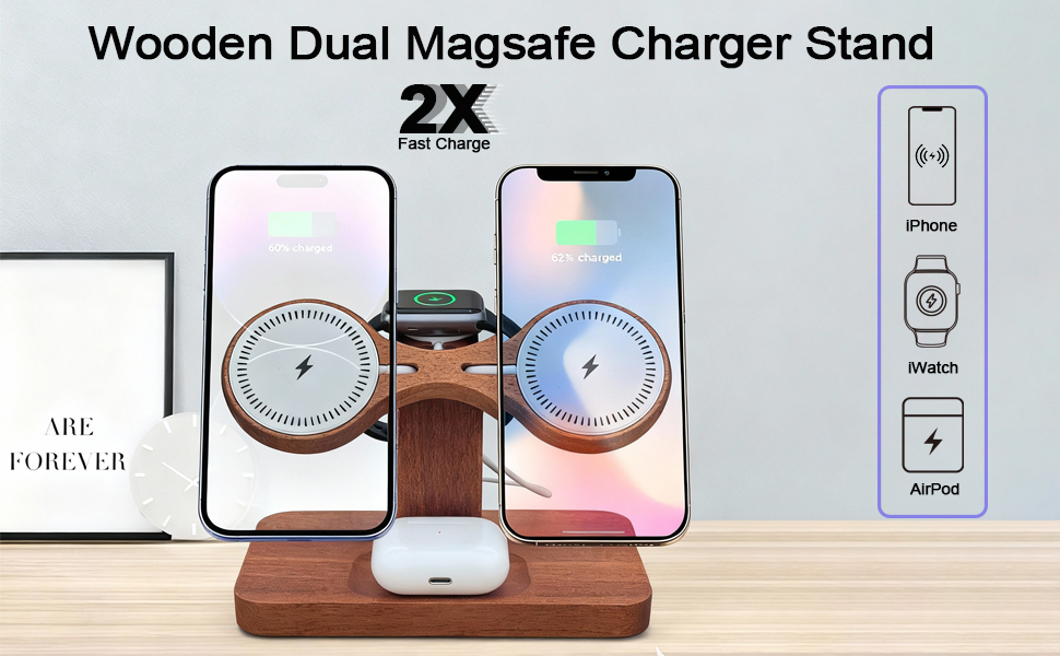 dual phone charging station apple magsafe charger stand iphone charging station wireless charger
