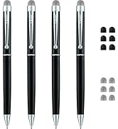 ChaoQ Hybrid Mesh Fiber Stylus Ballpoint Pens (Black Ink), for Touch Screens Devices, with 6 Repl...