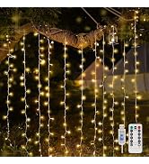 suddus Curtain Lights for Bedroom, 200 Led Hanging String Light Outdoor, Fairy Curtain Lights Ind...