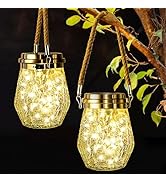 Keevvon Solar Lantern Outdoor, 2 Pack Hanging Solar Lights Outdoor Waterproof, Upgraded 60 LED La...