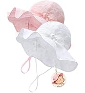 FURTALK Sun Hat for Baby Girls Toddler Summer Beach Hats with Wide Brim Cotton Sun Protection Tra...
