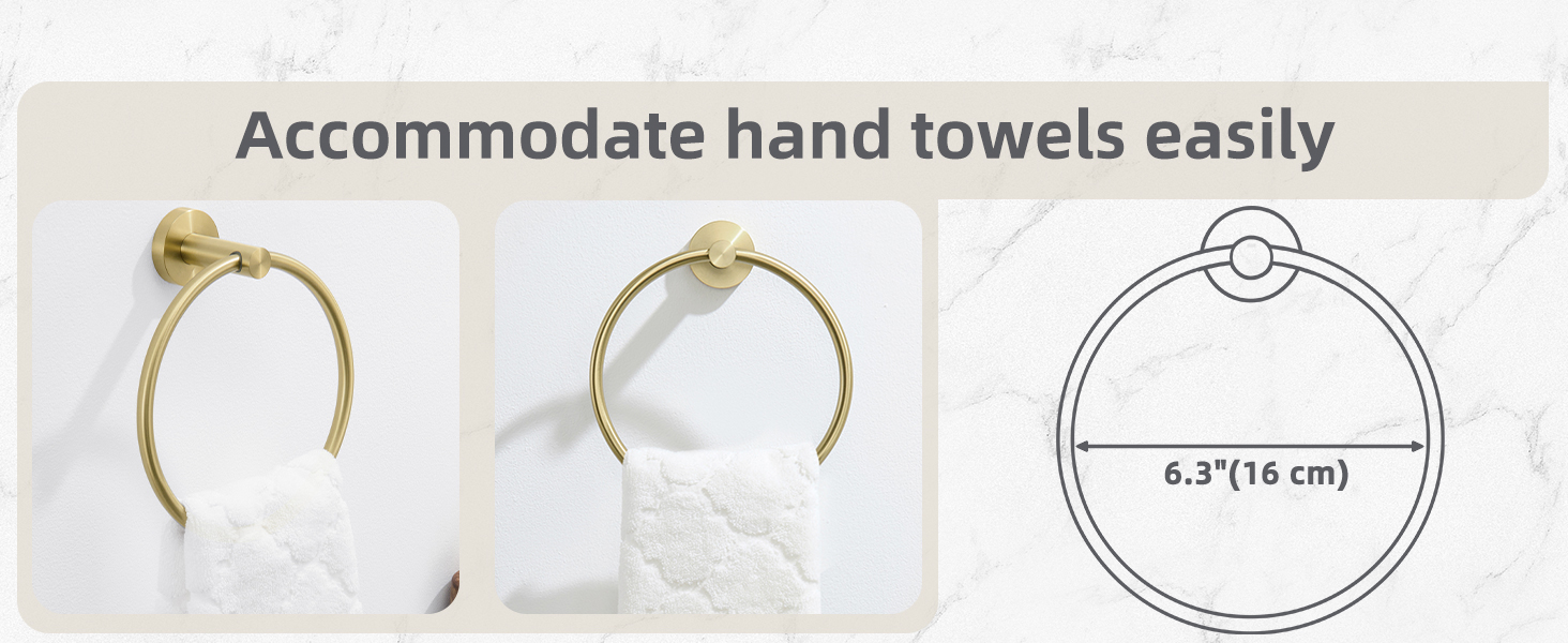 brushed gold hand towel ring