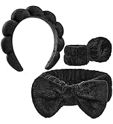 Ztomine Headbands for Women - Spa Headband and Wristband Set - Headband for Washing Face,Facial M...
