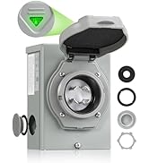 WILAWELS 30 Amp Generator Inlet Box, NEMA L14-30P Power Inlet Box, 4-Prong Waterproof Generator P...