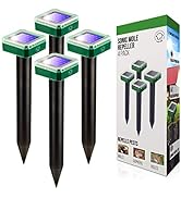 Livin' Well Solar Sonic Pest Repeller Stakes - 4pk Outdoor Pest Repellent with 5,000 Feet Range, ...