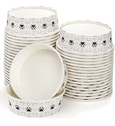 SOUJOY 40Pcs Disposable Pets Bowls, 16 oz Paper Dog Food Bowl, Cute Foot Print Design Travel Cat ...