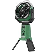 Solar Camping Fan with Mist, 20000mAh Rechargeable Battery Powered Outdoor Fan with LED Light & R...