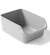 SpaceTime Large Cat Litter Box with High Sides,Cat Boxes for Indoor Cats,Cat Litter Pan for Kitty...