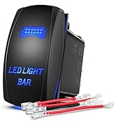 Nilight - 90001B LED Light Bar Rocker Switch 5Pin Laser On/Off LED Light 20A/12V 10A/24V Switch J...