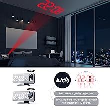 Large LED Mirror Display Radio Alarm Clock