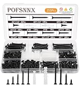 Pofsnnx 255PCS High Hardness Wood Screws Assortment Kit, #6#8 Phillips Flat Head, for Wood, Drywa...