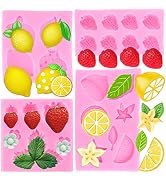 Zixiang Lemon Fondant Molds Strawberry Silicone Mold Summer Fruit Flower Candy Chocolate Mold Lem...