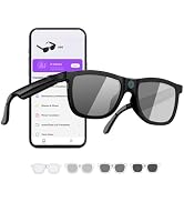 AMZISH Electrochromic AI Glasses for Men & Women, Bluetooth Smart Glasses | AI Real-time Translat...