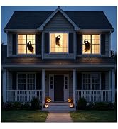 THEIFOXONE 3 Pcs Large Halloween Ghost Silhouette Window Clings. | Fabric Curtain Decoration 31.5...