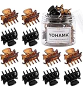 YOHAMA 12 pcs Small Hair Claw Clips 1 inch Durable Mini Jaw Clip Claw for Kids and Adult Multifun...