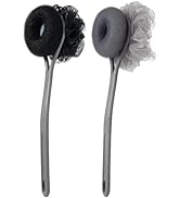 AARAINBOW 2 Packs Shower Body Brush with Bristles and Loofah, Back Scrubber Mesh Sponge with Long...