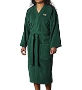 Lacoste Classic Pique Bath Robe, 100% Soft Cotton Terry, Unisex Adult Bathrobe, Absorbent & Quick...