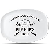 R HORSE Father Grill Platter Gift Grandpa BBQ Serving Tray Plate White Oval Serving Dishes Grandp...