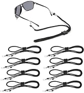 WsjiaboFux 8PCS Black Eye Glasses String Strap, Adjustable Eyewear Retainers, Anti-slip Eyeglass ...