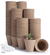 JERIA 200-Pack 3.15 Inch Peat Pots for Seedling with 200 Pcs Plant Labels,Outdoor Garden Germinat...