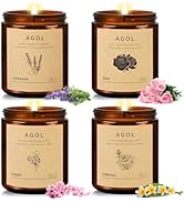 4 Pack Scented Candles for Home, 28 Oz 200 Hours Burn, Amber Jar Natural Soy Candles, Aromatherap...