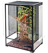 REPTI ZOO 24" x 18" x 36" Reptile Tall Glass Terrarium Rainforest Habitat Double Hinge Door with ...
