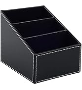 XNONE PU Leather Remote Control Holder 3 Slot Multifunctional Remote Control Storage Container/Ca...