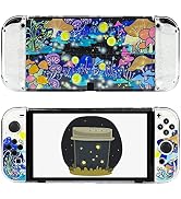 RHOTALL Clear Cover Case Compatible with Nintendo Switch OLED, Transparent Shell with Cute Patter...
