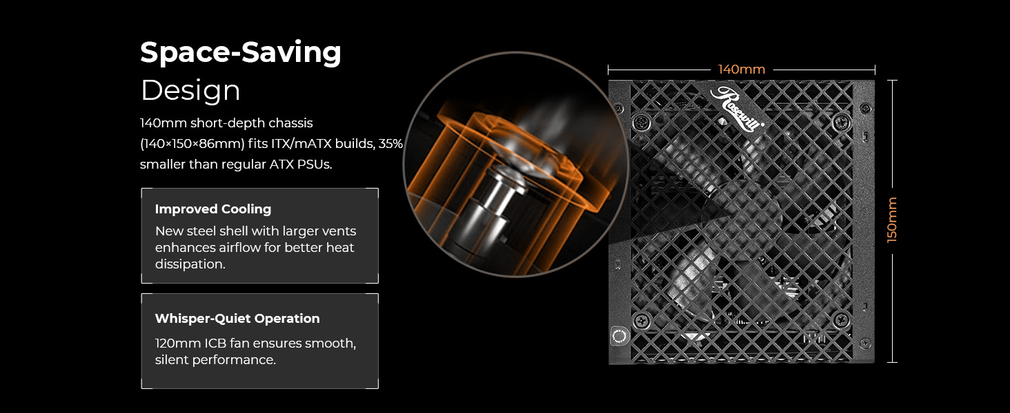 atx, improved cooling, quiet fan, itx, matx