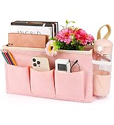 Lilithye Bedside Caddy Bedside Organizer Bedside Storage Caddy with Fixed Straps and Water Bottle...
