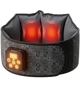 reliefRX Heating Pad Belt Massager for Lower Back Comfort, Cordless Wearable Back Wrap with Heat,...