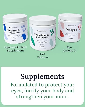 Cornea Care vitamins and supplements for eyes, body and mind health.