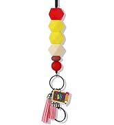 Obookey Teacher Lanyards for ID Badges and Keys Cute Silicone Beads Beaded Breakaway Lanyard for ...
