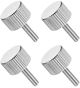 MECCANIXITY Flat Knurled Head Thumb Screws,Solid Carbon Steel Fully Threaded Thumbscrew Bolts Fas...