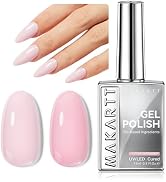 Makartt Milky Pink Gel Nail Polish: 15ML Hema-Free Jelly Baby Pink Nail Polish Sheer Translucent ...