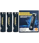 Temfanic 3-Pack 3200mAh Replacement Battery RED Lithium headlamp Flashlight and Other Tools 48-11...