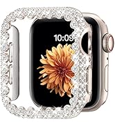 Bling Bumper Case Compatible with Apple Watch Series 9/8/7 45mm, Diamond Protective Face Cover fo...