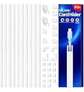Delamu Cable Hider, 315in Cord Hider Cord Covers for 1 Wire on Wall, Premium Wire Covers for Cord...
