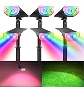 Consciot RGB Solar Spotlights Outdoor, 2-in-1 Color Changing Spot Lights, IP67 Waterproof Solar S...