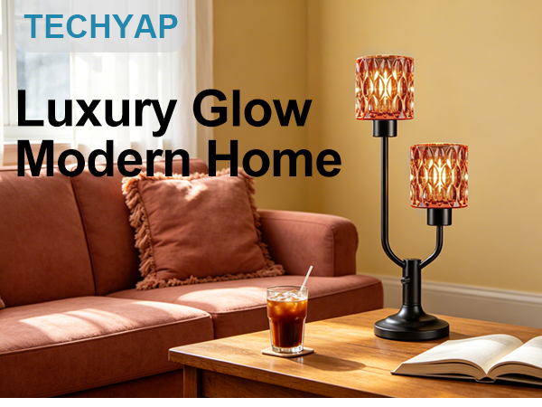 Mid Century Modern Glass Table Lamp Dimmable
